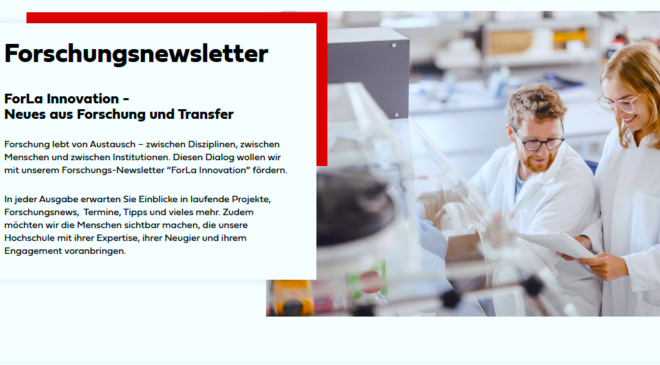 HOCHSCHULE Landshut startet neuen FORSCHUNGS-NEWSLETTER „ForLa Innovation“