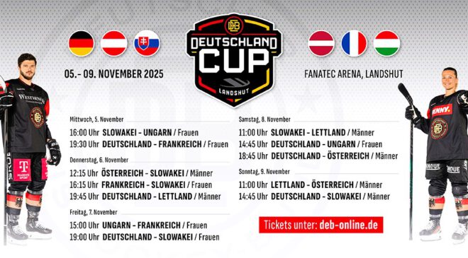 Deutschland Cup 2025: SPIELPLAN steht, TICKETVERKAUF startet